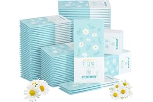 ENIYOU 50 PCS Feuchtes Toilettenpapier Einzeln Verpackt, Erfrischungstücher Einzeln Verpackt,Feuchtes Toilettenpapier Spülbar Reisegröße,Kamille,Aloe,Geeignet Für Empfindliche Haut