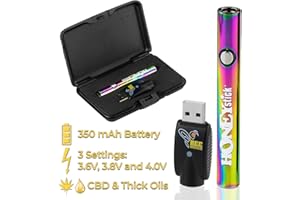 HONEY STICK Vape Pen Battery Starter Kit Rechargeable for 510 Thread Cartridges for CBD and Thick Oil Variable Voltage Honeystick Bee Master Premium Quality Electronic Vaporizer No Nicotine