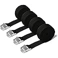 4 Pack Ratchet Tie Down Straps, Heavy Duty Tensioning Belts Adjustable Lashing Straps for Motorcycle,Cargo, Trailer,Trucks,SUP Kayak,Luggage,3M x 25mm(Black)