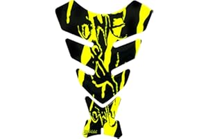 BIKE-LABEL Tankpad 3D 501782 – One & Only/Racing Motif/Splatter Neon Yellow Monster Finger Puppet Universal for Yamaha, Honda, Ducati, Suzuki, Kawasaki KTM BMW Triumph Aprilia Tanks