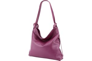SH Leder Rica G699 Sac à main 2 en 1 pour femme en cuir véritable grainé 37 x 35 cm