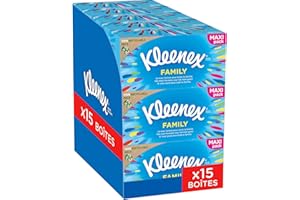 Kleenex mouchoirs papier, Blanc, 128 Unités (Lot de 15)