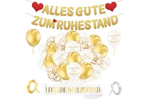 MQIAN Ruhestand Deko,Vormontiert Rente Deko, Alles Gute Zum Ruhestand, Girlande Ruhestand, Rente Gut, Alles Gut Girlande, Luftballons Ruhestand,Endlich Rentner Schärpe für Frauen Abschiedsfeier Rente Party