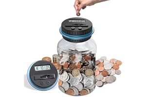NULLNET Savings Money Box, 1.8L Digital Piggy Bank ​with LCD Display and Large Capacity, Automatic Coin Counting Jar Money Box for Kids Adult Boys Girls as Gift on Christmas, Birthday, New Year's day