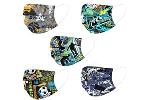 JIABING Lulupi 50 Stück Kinder Mundschutz 3D Cartoon Motiv Mund und Nasenschutz Halstuch Maske Einweg Bunt 3-lagig MNS Mund Nasen Bedeckung Tücher Staubdicht Atmungsaktiv Bandana Schals für Jungen Mädchen