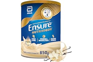 ‎ENSURE Ensure NutriVigor Vanille Shake – 1 x 850 g – Nahrungsergänzungsmittel mit CaHMB, Proteinen und 27 Vitaminen und Mineralstoffen – Für eine gesunde, ausgewogene Ernährung