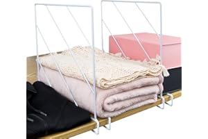 VINFUTUR 2Pcs Closet Shelf Dividers Wardrobe Partition Board Metal Shelf Divider Separator for Clothes