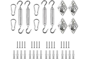 DOETYD Awning Fixing Kit,Heavy Duty Sun Shade Sail Hardware Kit,Stainless Steel Awning Attachment Set Awning Attachment Set for Garden Triangle and Square