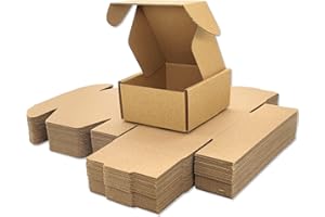 Cenoid Scatole di Cartone per Spedizioni Piccole Regalo, 10 x 10 x 5 cm Scatola Marrone imballaggio (25 pezzi)