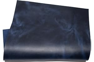 HAPPER STUDIO Rindsleder 1,7mm Stärke Pull-Up Crazy Horse Leder. Echtlederblätter für Basteln. (1, Dunkel Blau, A4 (210 x 297mm))