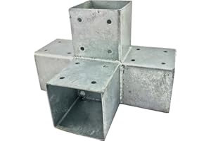 LoggyLand Madera Conector, Esquinas, Postes Conector para 3 x Vigas Hexagonal Madera 90 x 90 mm