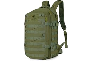 Explokit Tactical Military Backpack 25L Survival Game Army Rucksack Molle Casual Daypack for School Travelling Hiking Camping Trekking (#02-Army Green)