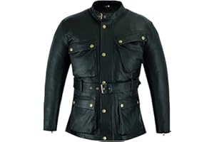 warrior gears Mens Motorcycle Leather Jacket Premium Cowhide Genuine Nappa Leather Jacket with CE Tested Armours Inside Fixed Lining Weather Protection