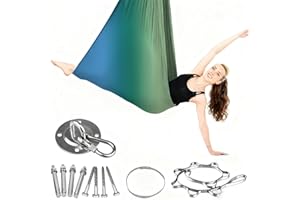 KKSJK Aerial Yoga Hängematte Set, Aerial Yoga Swing Hängematte, Schaukel Nestschaukel, Hammock Swing für Indoor Outdoor, 200KG Max. Tragfähigkeit, Inkl. Kompletter Installationshardware