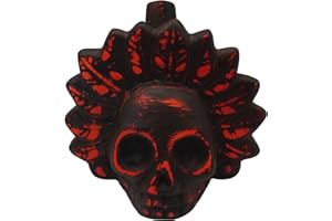 MAYTING Fischietto della Morte Azteco, 125 dB+, Suoni Urlanti Umani, per Feste a Tema Halloween, Fischietto da Guerra Azteco Umano Forte e Urlante (Nero e Arancione)