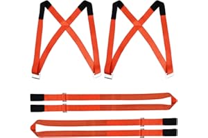 PTJJXA Moving Straps, 2 Person Furniture Lifting Straps, Moving and Handling Belts for Movers, Adjustable Shoulder Carrying Straps for Heavy Objects Appliances Furnitures Transport Without Back Pain