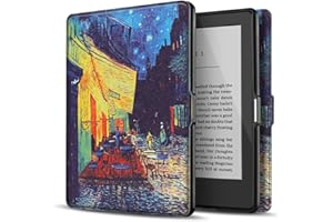 TNP PRODUCTS Etui TNP do Kindle 8. generacji - smukłe i lekkie etui z funkcją automatycznego uśpienia i budzenia do czytnika e-booków Amazon Kindle 6", 8. generacji 2016 wydanie (Cafe at Night - Van Gogh)