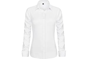 J.VER Womens Shirts Long Sleeve Stretch Dress Fitted Shirt Business Casual Work Office Ladies Blouses Shirts