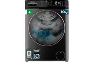 Cecotec Lavadora 10Kg Carga Frontal Bolero DressCode 10610 Inverter Steel A. 1400 RPM, Steam Max, Motor Inverter Plus, 15 Programas, OnSmart, Smooth Wash, Stop&Go, Goma Antibacteriana, Drum Clean