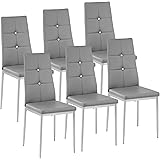 TecTake Set di sedie per Sala da Pranzo 40x42x97cm | - Disponibile in Diversi Colori e quantità – (6X Grigio | No. 402542)