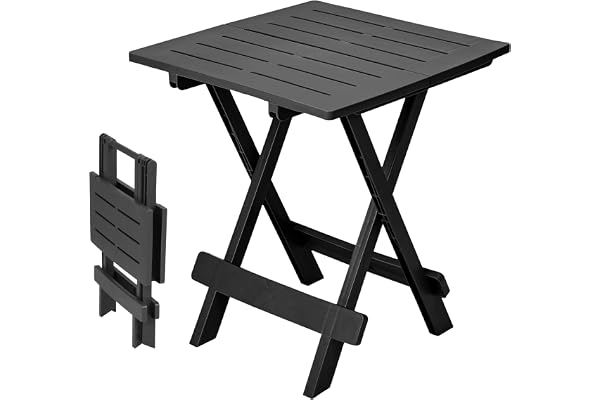 'Table pliante « ADIGE » - Table pour petit jardin ou de camping - Parfaite comme table d’appoint noir