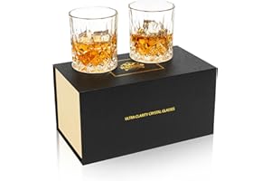 KANARS 2 Pièces Verres à Whisky, Verre a Whiskey en Cristal pour Scotch, Cognac, Martini, Belle Boîte Cadeau, 300 ml