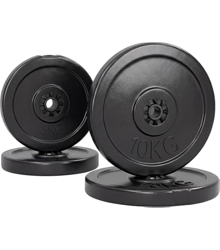 Disco In Ghisa Da 10 Kg Con Foro Da 25 Mm – Peso Per Bilanciere E Manubri, Resistente E Antigraffio, Ideale Per Palestra Domestica E Allenamenti Di Forza Professionale