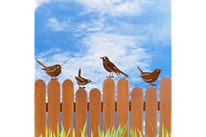 YFJSML 4 Pezzi Uccelli in Ferro da Giardino, uccelli in Metallo con Viti, Uccelli Arrugginiti da Giardino Uccelli in Ruggine, Decorazioni da Giardino Vintage, Statue in Metallo per Esterna Giardino