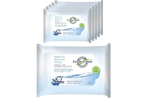 GOSOYO Fresh’n Soft Waterproof Make-Up Removal Wipes for Normal & Combination Skins, Anti Aging Effect, Enriched with Olive Oil Extract, Macadamia Nut Oil, Chamomile Extract, and Vitamin E (5 Pack/125 Count)