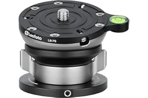 LEOFOTO Base de nivelación LB-75 de 75 mm para trípode con cuello de bloqueo de mariposa, carga máxima de +/-15° de inclinación