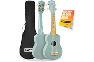 3rd Avenue Sopran-Ukulele Für Anfänger, 21 Zoll, 4 Nylonsaiten Mit Kostenloser Uke-Tasche – Pastellblau – 1 Monat Kostenloser Online-Unterricht