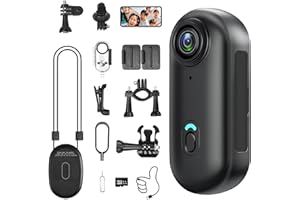 LXMIMI Wifi Action Cam, 170° Sportkamera Wifi HD 1080P Mini Sportkamera, Kleine Action Kamera, Fahrrad Video Kamera, Motorrad Helm Kamera mit Vielfältigem Zubehör für Reiten und Haustiere Spaziergänge