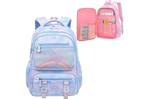 WYCY Mochila para Niñas Moda Refrigerador Puerta Mochila Escolar Gran Capacidad Kawaii Mochila Escolar con Lindos Colgantes de Unicornio y Mochila Impermeable para Niñas
