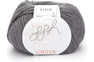 ggh Linova - 016 - Pizarra Gris - Algodón con lino para tejer y hacer ganchillo