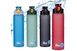 Majestic Sport Okosei Butelka na napoje, 750 ml, nie zawiera BPA, tritan, butelka sportowa, na rower, do fitnessu, lekka, odporna na uderzenia, wielokrotnego użytku, czerwona