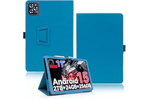 Funda para Tabwee W90 Tablet de 11 pulgadas, yystao de piel sintética, compatible con TABWEE W90 de 11 pulgadas, correa de mano, diseño con textura de piel, color azul