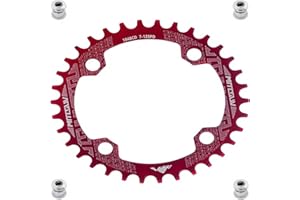 YBEKI Corona Bici 104BCD 32-52T | Alluminio Aeronautico 7075-T6 CNC | Design Narrow-Wide Anti-Caduta | Compatibile 8-11V MTB/Road | Rotonda/Ovale | Nero/Rosso