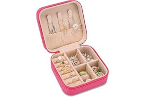 FARSIGHTED STAR Fasighted Star Jewelry Box custom Travel Jewelry Box birth Flower Leather Jewelry organizers name custom bride Proposal gift to Girls (rose)