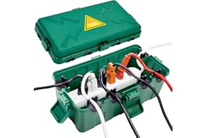 HRENSAW Außenbereich Elektrobox,IP54 Wasserdichte Outdoor Outlet Covers, Wetterfeste Verlängerungskabel Abdeckungen Schützen Steckdose, Steckdose, Timer,Plug,Holiday Light(27x14.5x12.5 cm)-Grün