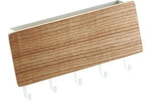 Jeffergarden Väggmonterad Nyckelhållare, Vägghållare i Massivt trä med Krokar och Hylla, 10 X 18,3 X 3,4 Cm Nyckelhållare för Entrén för Förvaring i Entrén. (Naturligt trä)