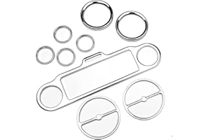 Triclicks Chrome Motorrad Armaturenbrett Stereo Accent Tachometer Lautsprecher Trim Ring Abdeckung Cover Set Für Harley Davidson Ultra Klassische Touring Electra Straße Glide - 9 Stück Set