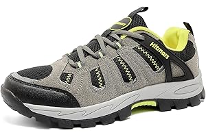 Hitmars Wanderschuhe Herren Trekkingschuhe Damen Wanderhalbschuhe Outdoorschuhe Outdoor Leichte Trekking Schuhe Schwarz Braun Grün Blau Grau 36-48