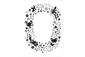 Darice 30041273 Prägeschablone, Prägefolder Tieremuster mit offenes Oval, Papier, Transparent, A6