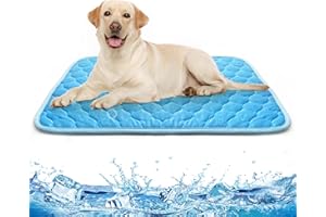 PAIGTEK Dog Cooling Mat, Durable Pets Cool Mat Sleeping Bed Ice Silk Self Cooling Pad for Pets Cats Puppy Home Travel & Cars Use