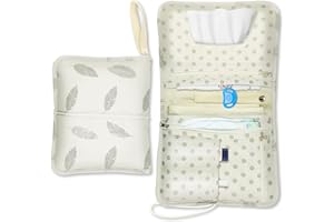 NesriToy Baby Windeltasche mit Wickelunterlage - Wickeltasche für unterwegs mit viel Platz, Kleine Wickeltasche mit elastische(22 * 18cm)