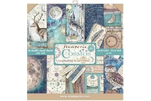 Stamperia Bloc Papier Scrap double Face 10 feuilles 30,5x30,5 (12"x12") - Cosmos multicolore SBBL56