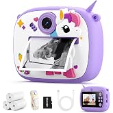 YOZISS Kids Instant Camera 1080P 2.4 Inch | Instant Photo Camera for Children with Printing Paper, Christmas Gift Toy for Boy