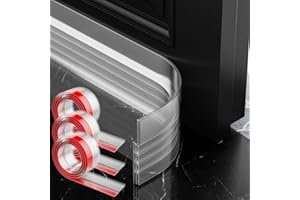 AOTUAO Paraspifferi Sottoporta, Paraspifferi Porta Blindata 300X5cm, Paraspifferi Porta Ingresso, Paraspifferi Sottoporta Blindata Autoadesiva,Riduce il Rumore, anti-Polvere/Insetti/Freddo-Trasparente