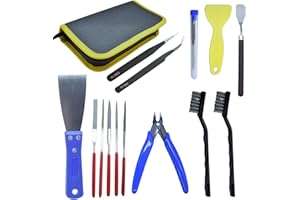 YIRGJERON 3D Printer Maintenance Tool Kit, 24pcs Set with Nozzle Cleaning Tools, Wire Cutters, Scrapers and Carrying Case Diamond Files, Tweezer, Putty Knife for 3D Printer, Model Building