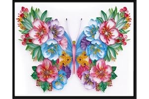CRAFTiDA Quilling Paper Quilling Kits for Adults Paper Filigree Kit with Paper Quilling Tools and EVA Pattern Board DIY Handmade 40x50cm (Butterfly)